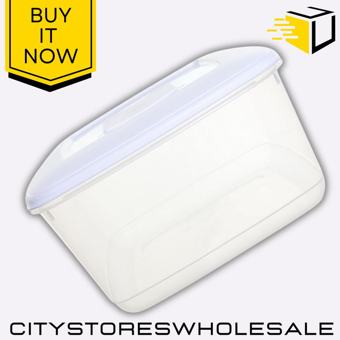 Rectangular Food Storage Container Airtight, Stackable, Durable 10L Whitefurze