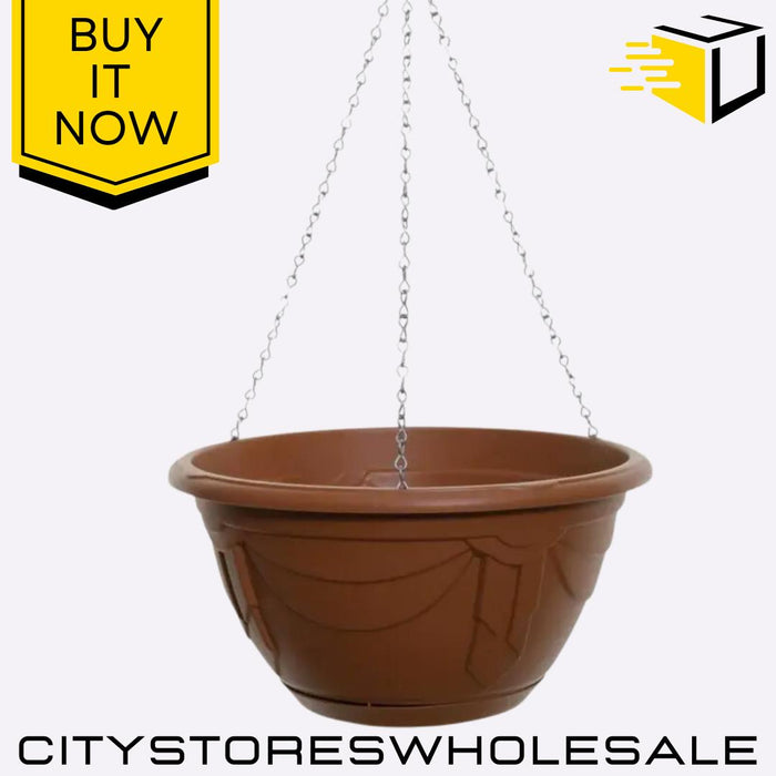 Venetian 32cm Hanging Basket Planter Terracotta Durable & Stylish Whitefurze