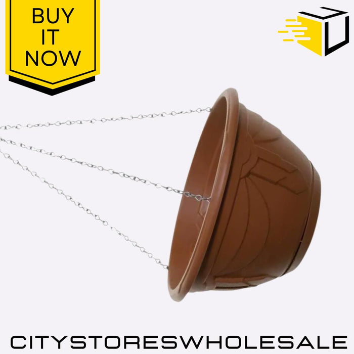 Venetian 32cm Hanging Basket Planter Terracotta Durable & Stylish Whitefurze