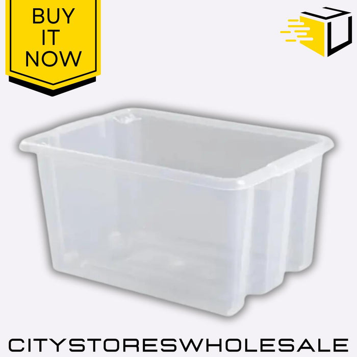 Large 50L Storage Box Sturdy Plastic Container, Home Organization Whitefurze