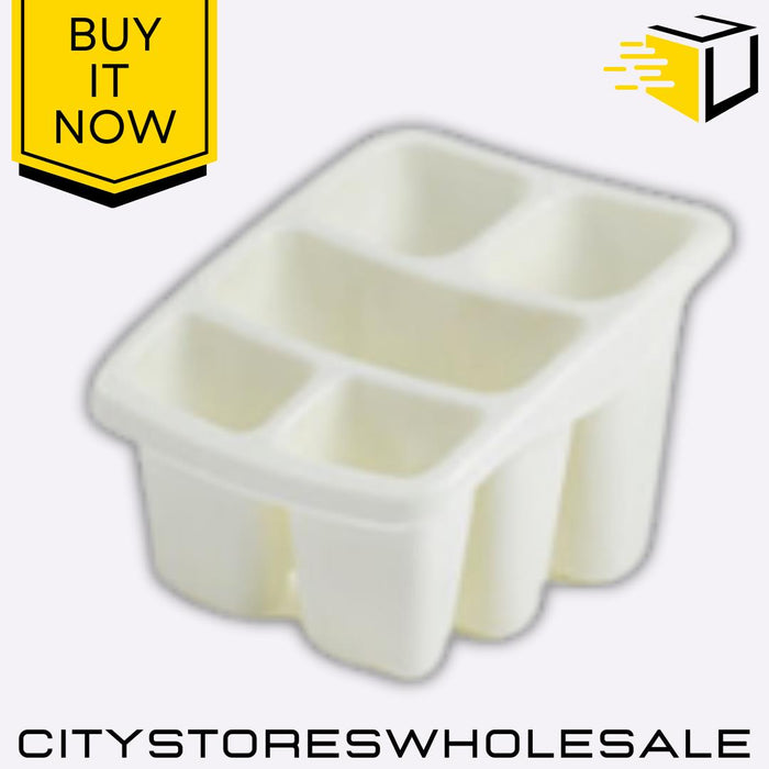Cutlery Drainer Cream Stylish Practical Sink Storage Kitchen Utensils Whitefurze