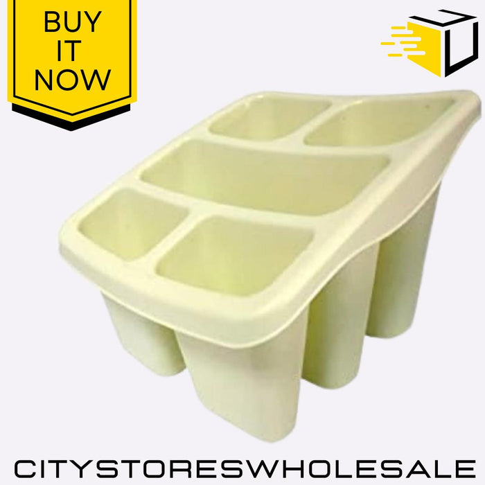 Cutlery Drainer Cream Stylish Practical Sink Storage Kitchen Utensils Whitefurze