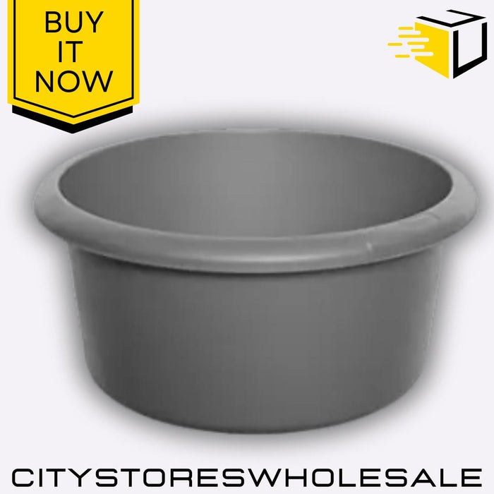 Large Silver Round Washing Bowl 31cm Durable And Stylish Laundry Whitefurze