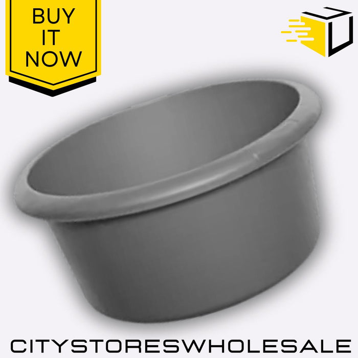Large Silver Round Washing Bowl 31cm Durable And Stylish Laundry Whitefurze