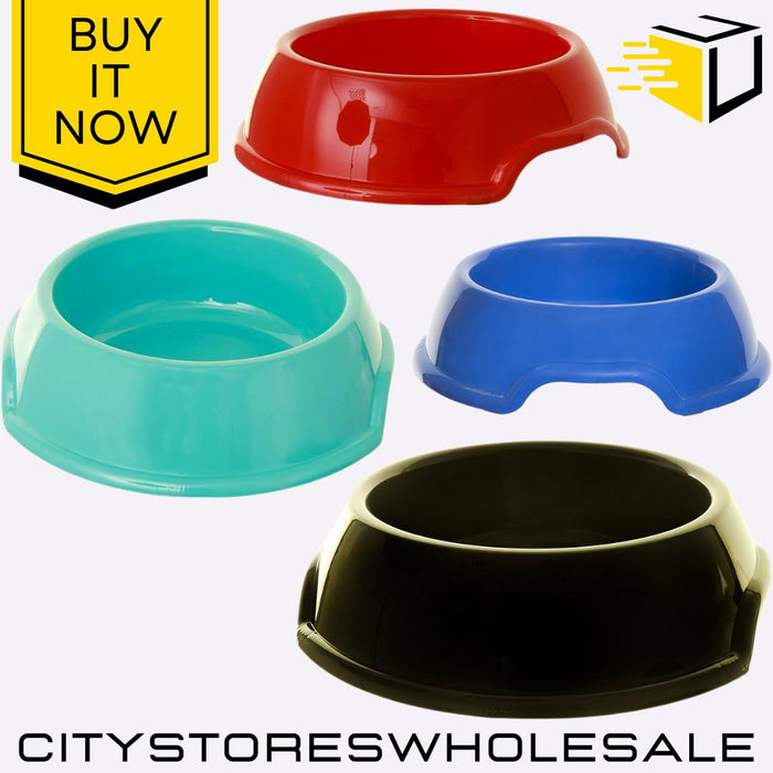15cm Pet Bowl Round Durable Assorted Colours Feeding Dish Cats & Dog Whitefurze