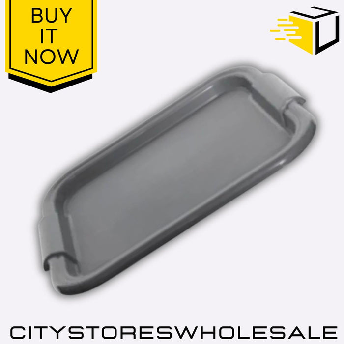Rectangular Silver Tray 49cm Multipurpose Durable Food Safe Plastic Whitefurze