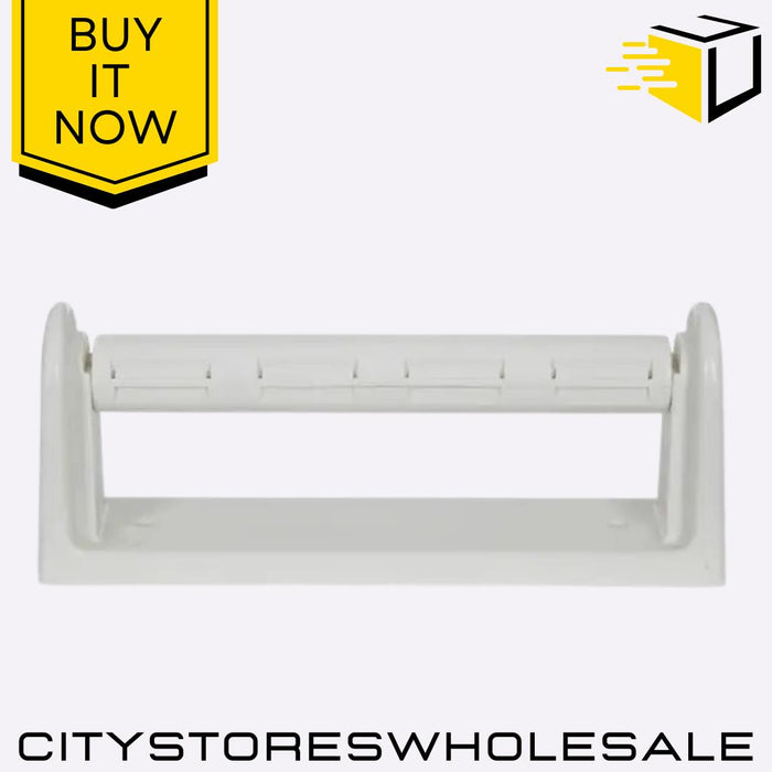 Kitchen Roll Holder Cream Sturdy Plastic Design Free-Standing Stylish Whitefurze