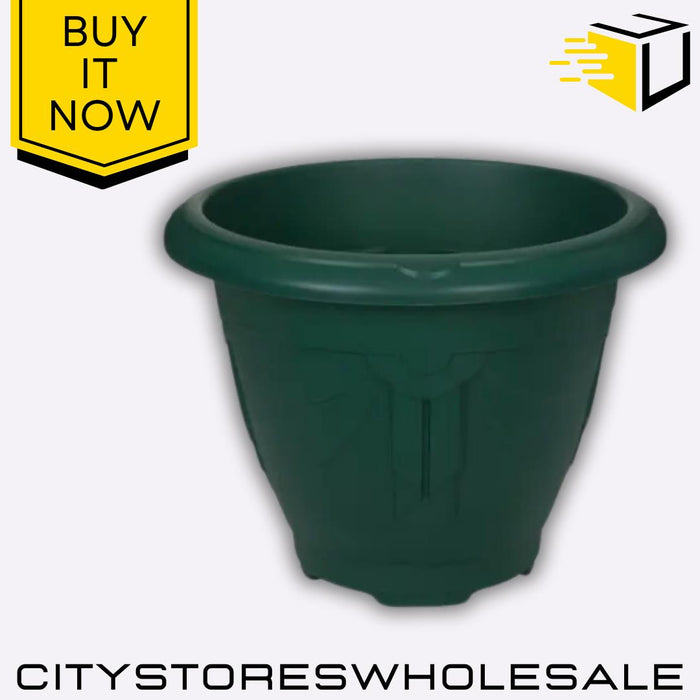 Whitefurze Round Venetian Planter 58cm Forest Green Indoor Outdoor Stylish Pot