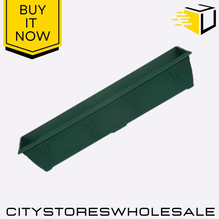 90cm Venetian Window Box Planter Forest Green Durable Outdoor Garden Whitefurze