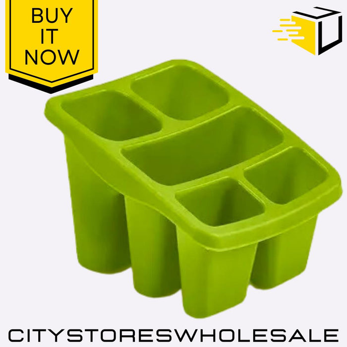 Cutlery Drainer Green Stylish Practical Sink Storage Kitchen Utensils Whitefurze