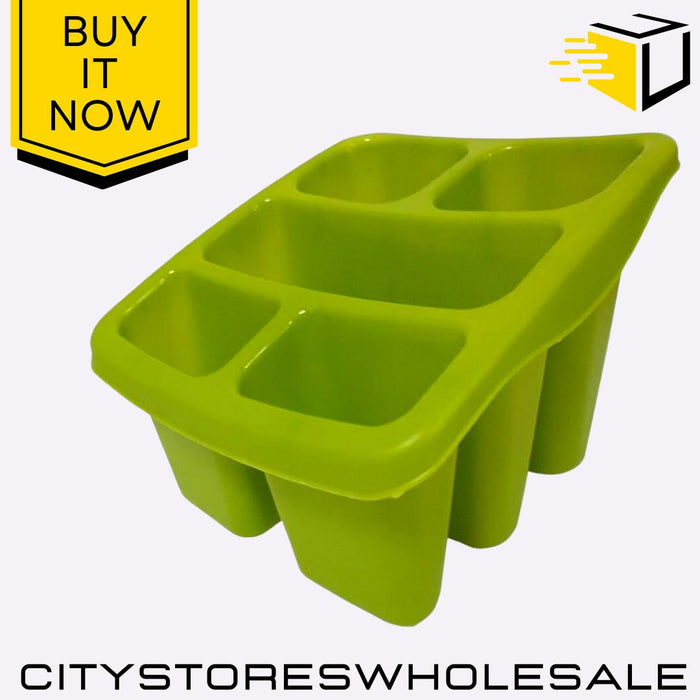 Cutlery Drainer Green Stylish Practical Sink Storage Kitchen Utensils Whitefurze