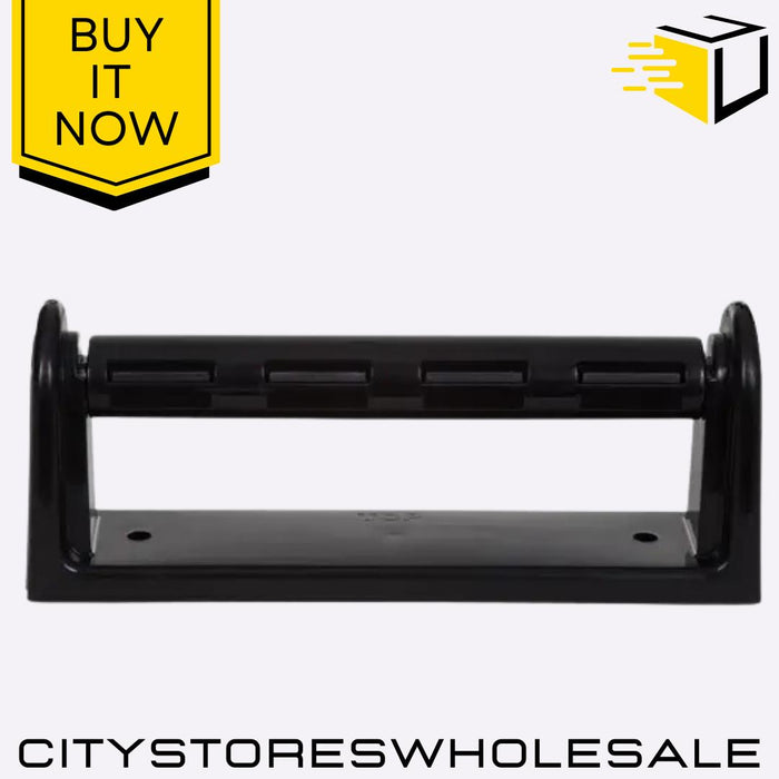 Kitchen Roll Holder Black Sturdy Plastic Design Free-Standing Stylish Whitefurze