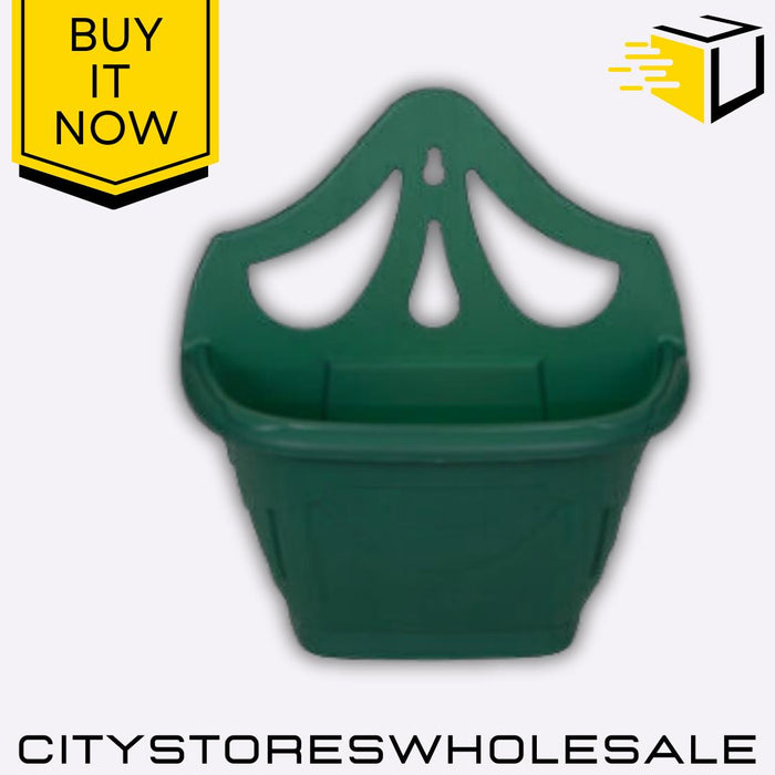 Venetian Wall Hanging Planter Basket 31cm Forest Green Stylish Whitefurze