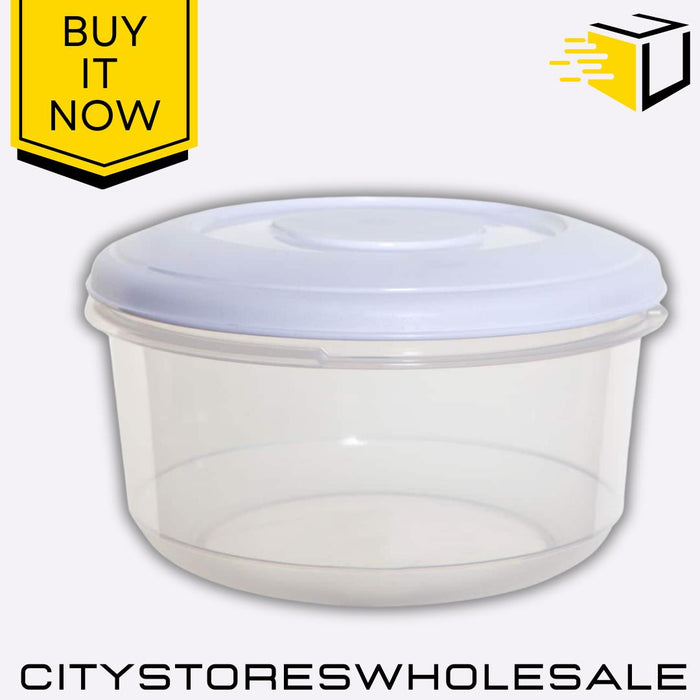 Round Food Container Durable Kitchen Storage For Freshness 2.0L Whitefurze