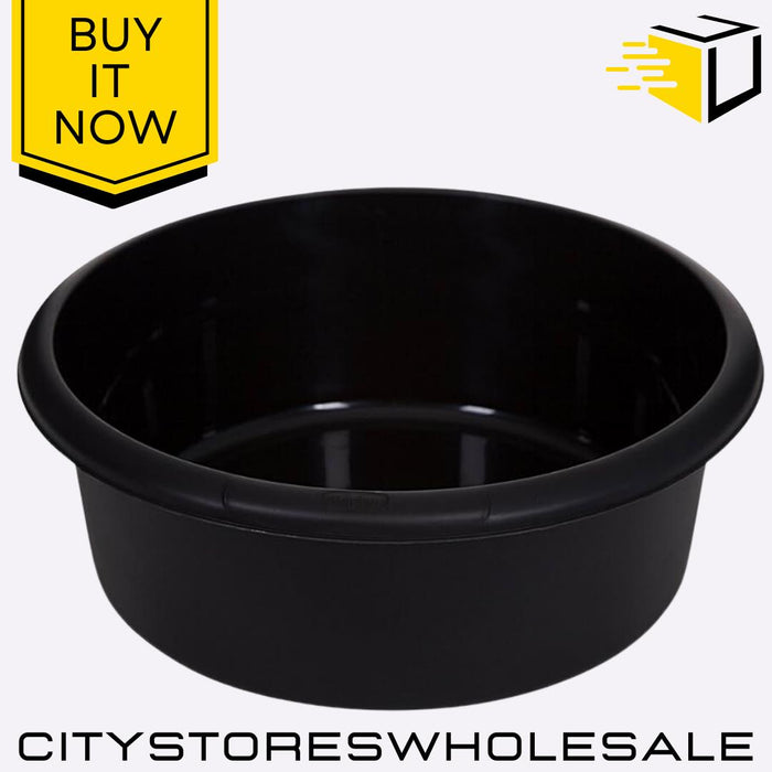 Large Black Round Washing Bowl 31cm Durable And Stylish Laundry Whitefurze