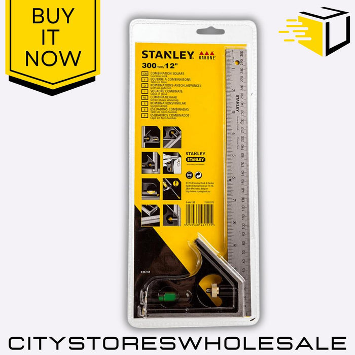 Rabone 1912 Metal Combination Square 300mm/12'' With Vial Accurate Tool Stanley