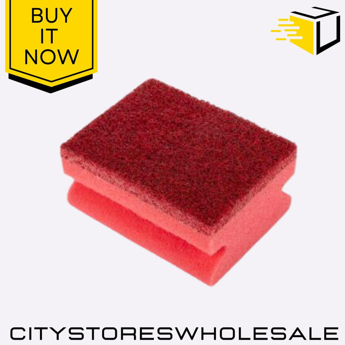 Red Dual Washing Up Sponges Heavy-Duty, Non-Scratch, Long-Lasting 3 Pack Fairy