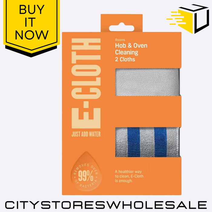 Hob & Oven Cleaning Cloths 2-Pack - Streak-Free Shine, Chemical-Free E-Cloth