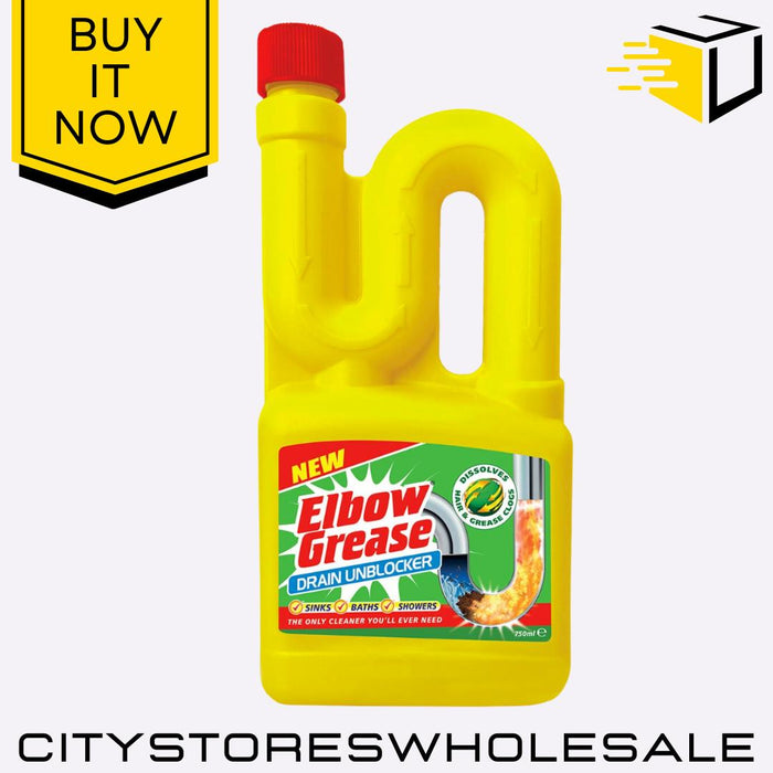 Drain Away Powerful Drain Cleaner For Unblocking Grease 750ml Elbow Grease