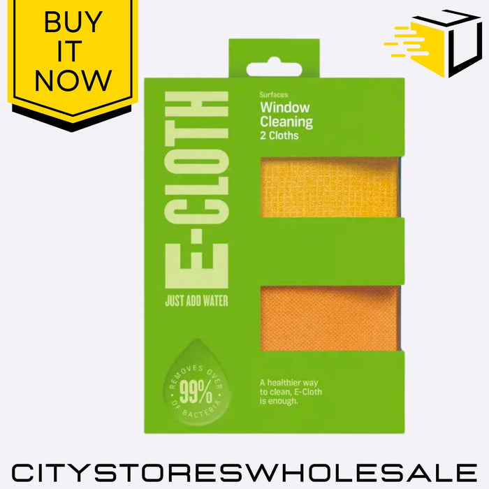 Window Cleaning Streak-Free Shine Eco-Friendly Reusable Cloth 2 Pack E-Cloth