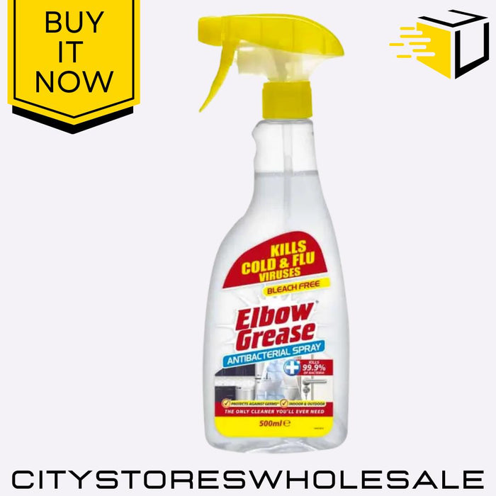 Anti-Bacterial Spray 500ml Powerful Cleaning Solution Home Elbow Grease