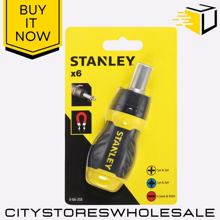 Multibit Stubby Screwdriver Compact Tool Interchangeable Tips Durable Stanley