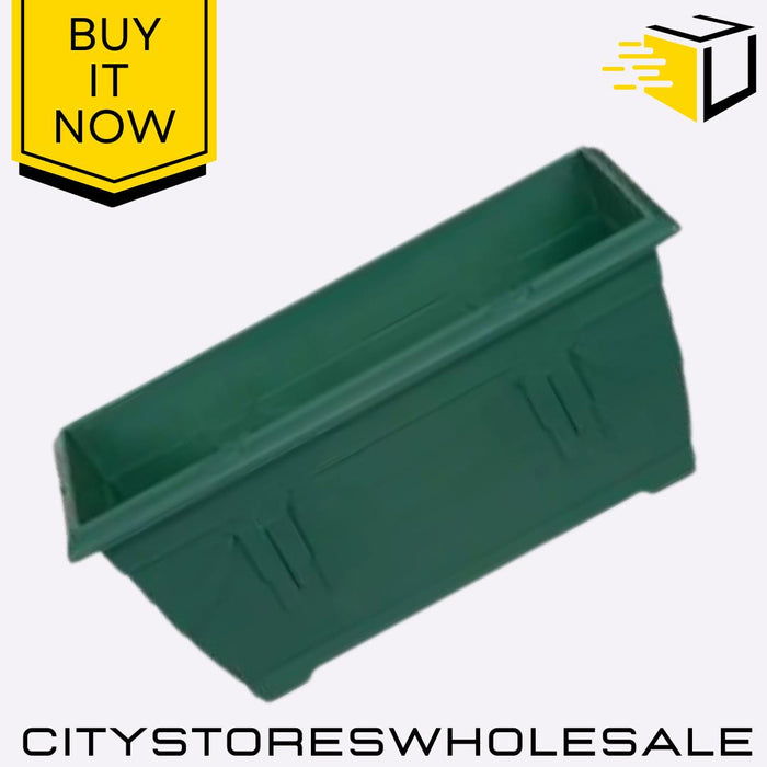 Square Venetian Planter 22cm Forest Green Outdoor Garden Pot Whitefurze