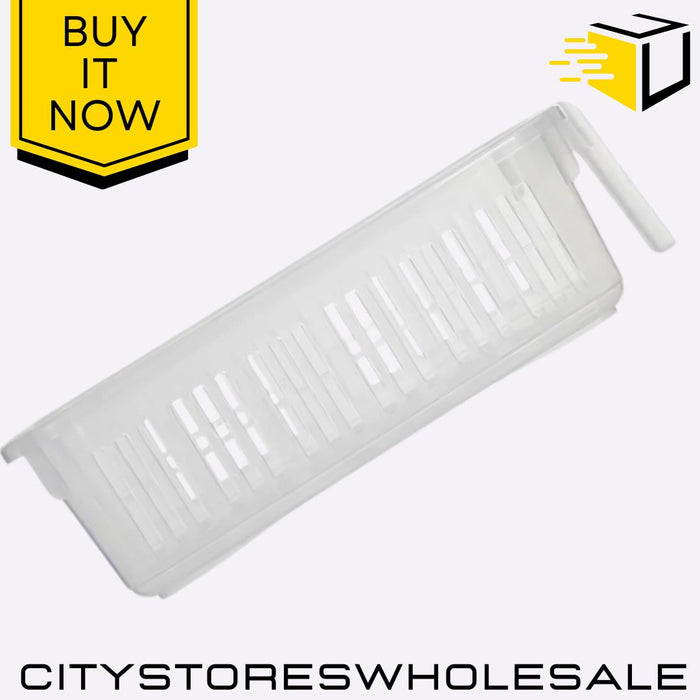 Small Caddy Basket Natural With Handle Storage Organizer Home Kit Whitefurze