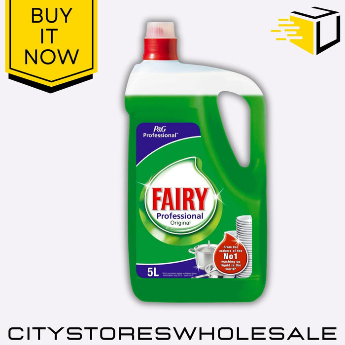 Professional Original Washing Up Liquid Powerful Grease Cutting 5 Litre Fairy