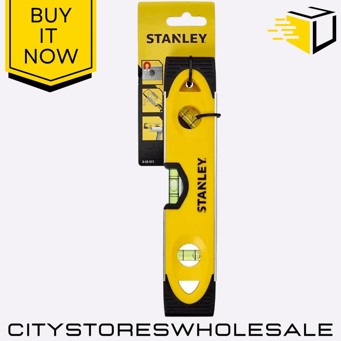 Shockproof Magnetic Torpedo Spirit Level 230mm/9" Durable Accurate Tool Stanley