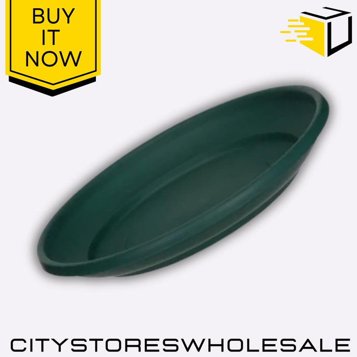 Planter Venetian Saucer 32cm Forest Green Durable, Stylish Plant Pot Whitefurze