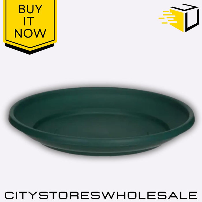 Planter Venetian Saucer 27cm Forest Green Durable, Stylish Plant Pot Whitefurze
