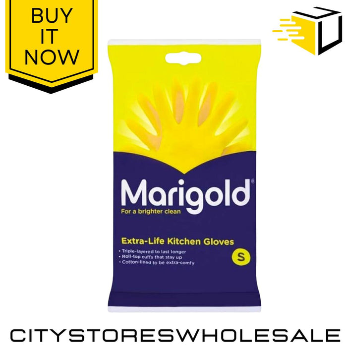 Small Kitchen Gloves Extra Life Durable Rubber Household Cleaning Marigold
