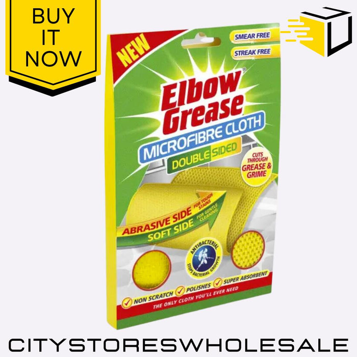 Dual-Sided Microfibre Cloth Cleaning Towel Glass Car Home Dirt Elbow Grease