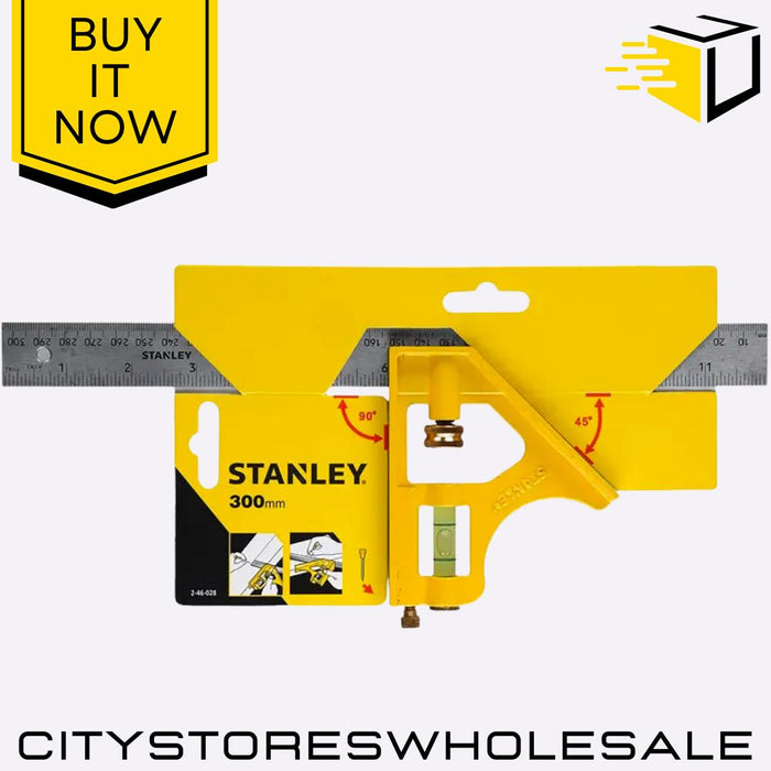 Combination Die Cast Square 300mm/12'' Metric & Imperial Measurements Stanley