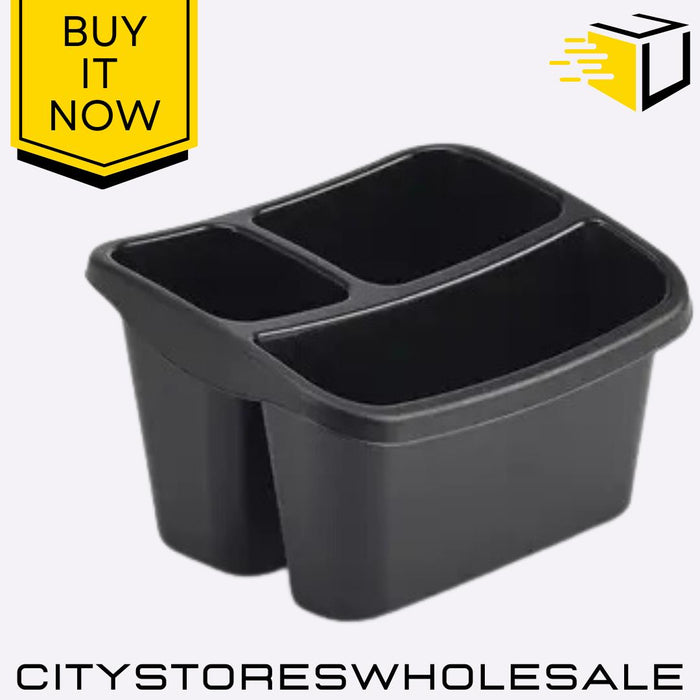 Sink Organiser Black Kitchen Storage Tray Compact & Durable Whitefurze
