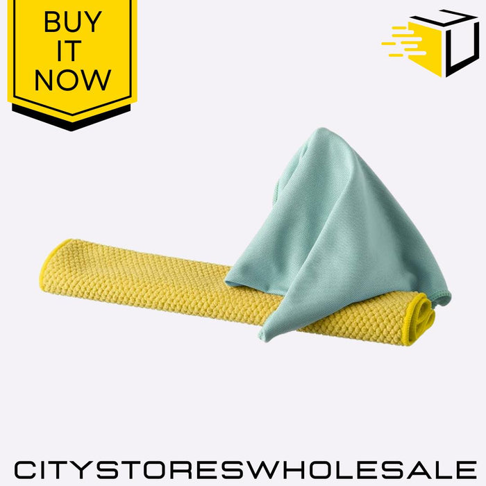 Microfibre Window Kit Streak-Free Shine, 2 Cloths For Glass & Mirrors Spontex