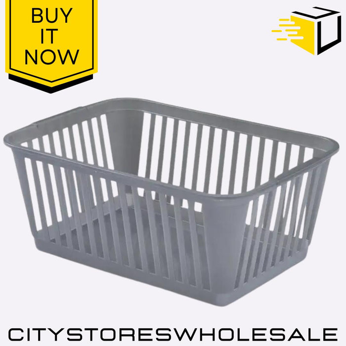 Handy Basket Silver 25cm Storage Solution For Home & Garden Whitefurze