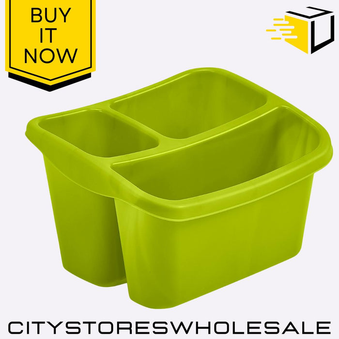 Sink Organiser Green Kitchen Storage Tray Compact & Durable Whitefurze
