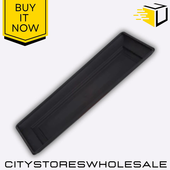 Venetian Window Planter Box Tray 60cm Black Durable Outdoor Garden Whitefurze
