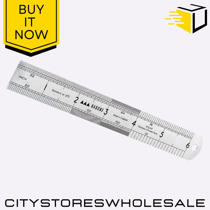 Rabone 64R Rustless Steel Ruler 150mm/6 Inch Metric & Imperial Durable Stanley