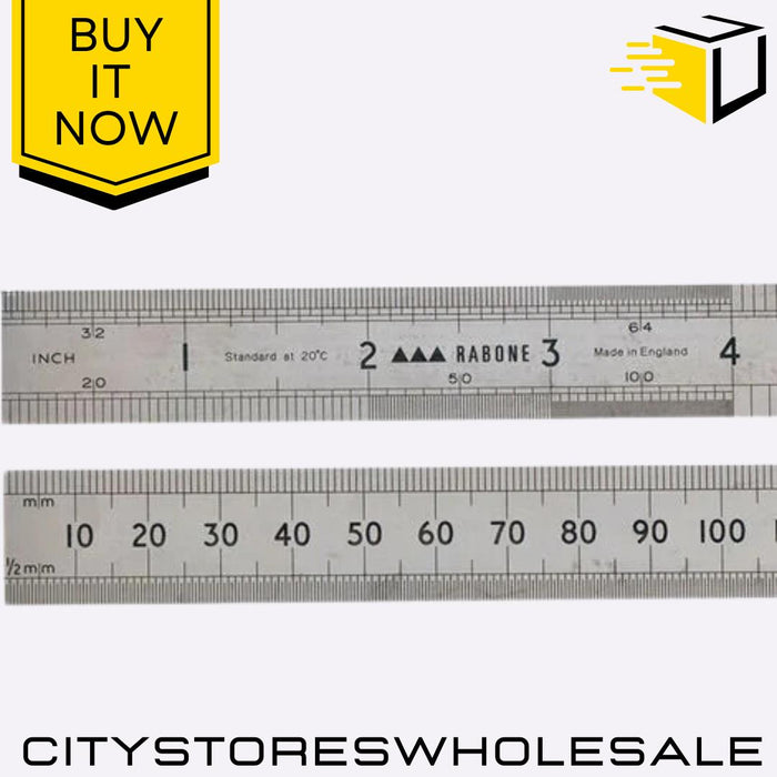 Rabone 64R Rustless Steel Ruler 150mm/6 Inch Metric & Imperial Durable Stanley