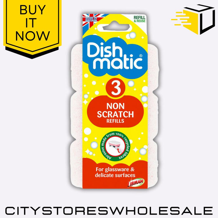 X3 General Purpose White Refill Sponge Durable & Clean 9 Sponge Dishmatic