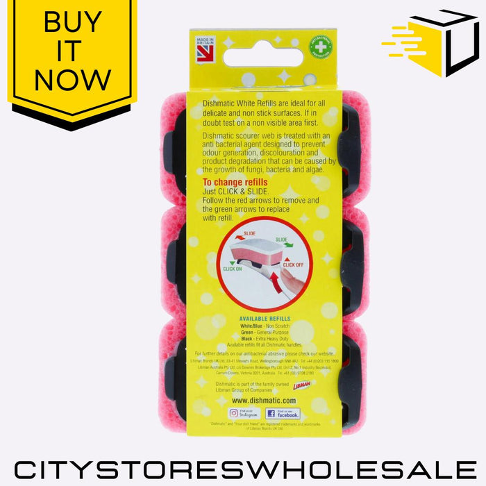 X3 General Purpose White Refill Sponge Durable & Clean 9 Sponge Dishmatic