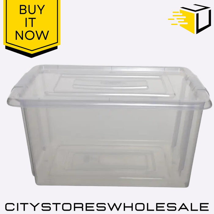 Medium Storage Box With Lid Stackable, Durable, Multipurpose Whitefurze