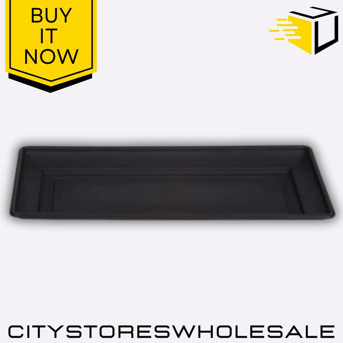 Venetian Window Planter Box Tray 40cm Black Outdoor Garden Whitefurze