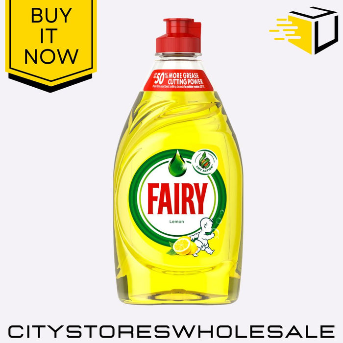 Washing Up Liquid Lemon Powerful Grease Cleaning Long Lasting Fresh 320ml Fairy