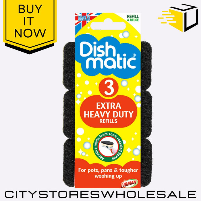 X3 General Purpose Black Refill Sponge Durable & Clean 9 Sponge Dishmatic