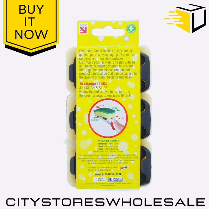 X3 General Purpose Black Refill Sponge Durable & Clean 9 Sponge Dishmatic