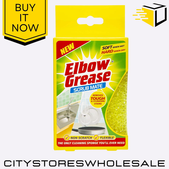 Scrub Mate Non-Scratch Sponge Yellow Cleaning Power Elbow Grease